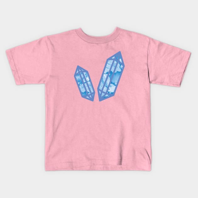 Blue Crystals Kids T-Shirt by Ezzie